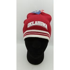 Oklahoma Sooners NCCA Raised-Stitched Logo Red Beanie